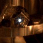 Figure 4. LIBS spark on a sample of iron pyrite in the Mars sample chamber
at Los Alamos National Laboratory. Credit: Los Alamos National Laboratory